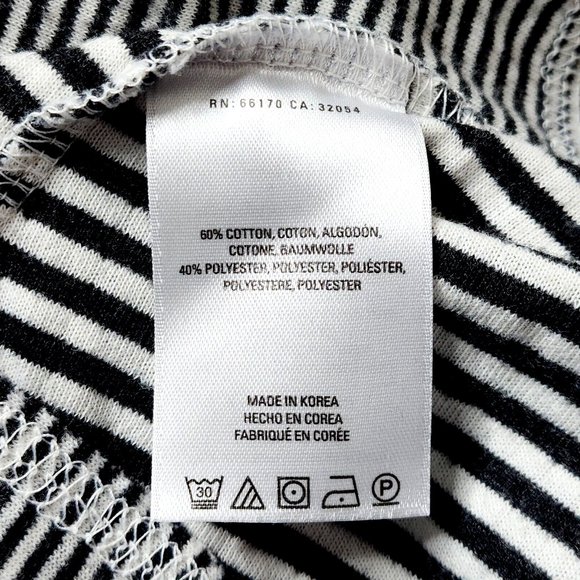 Maeve Anthropologie Cowl Neck Tunic Top Black White Stripe - Picture 5 of 6